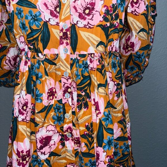 TOPSHOP Bloggers Favorite Baby Doll Dress - Linen Floral -Scalloped Neck & Hem 4 - Picture 4 of 15